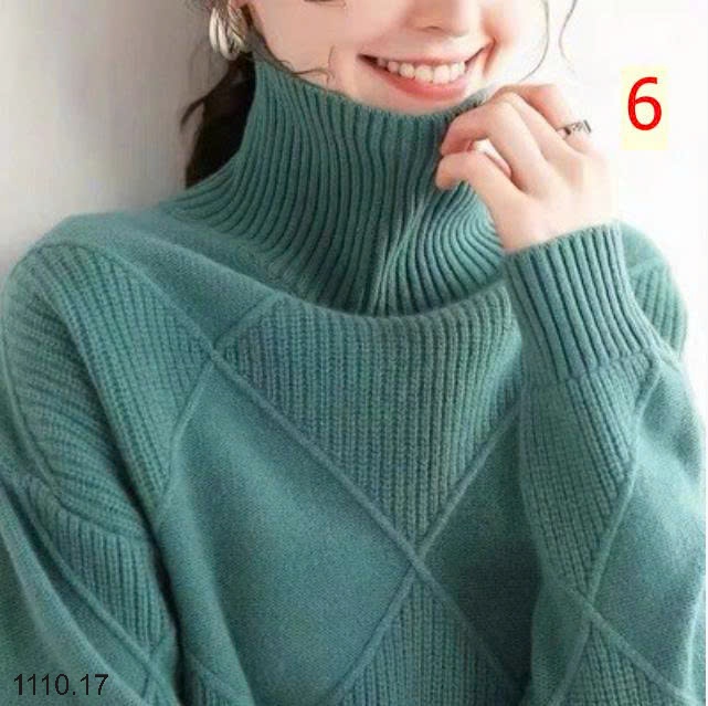 25HA1110.17 - ÁO LEN CỔ LỌ NỮ
