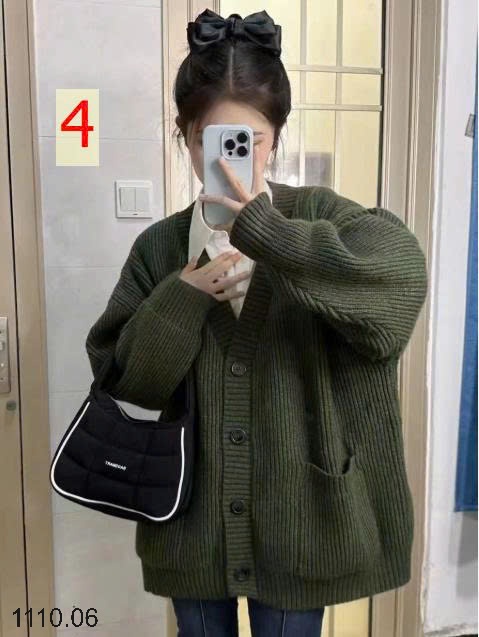 25HA1110.06 - ÁO LEN CARDIGAN CỔ V CHO NỮ