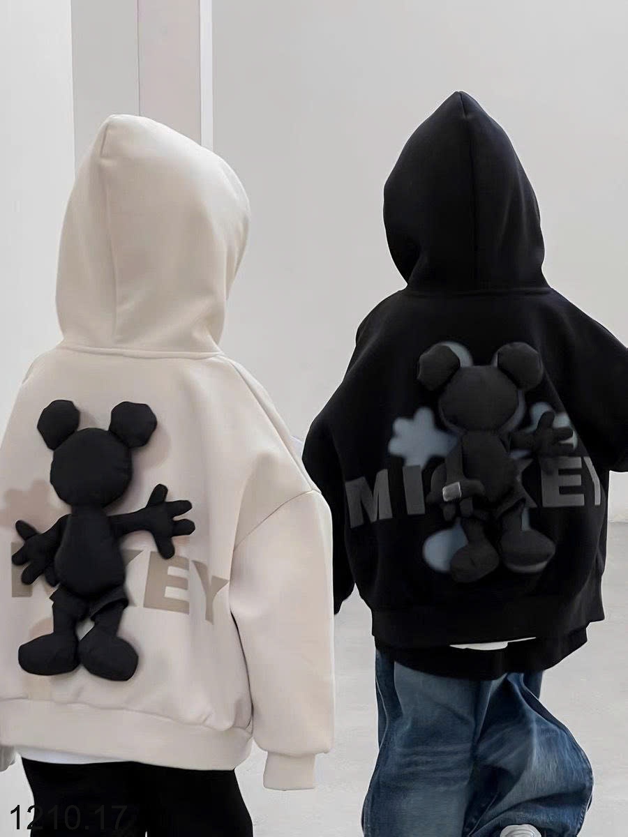 25HA1210.17 - ÁO KHOÁC MICKEY CHO BÉ TRAI CÓ MŨ TRÙM ĐẦU