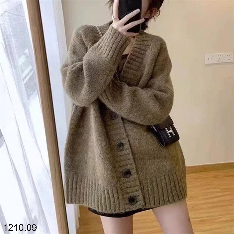 25HA1210.09 - ÁO KHOÁC CARDIGAN CỔ V CHO NỮ