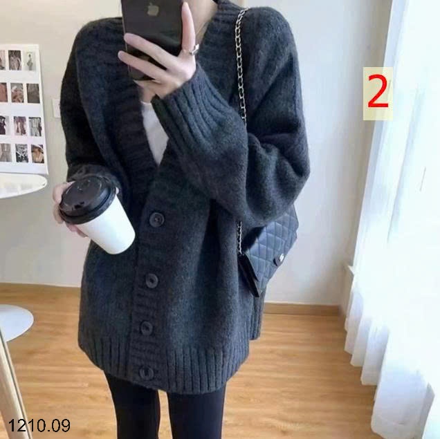 25HA1210.09 - ÁO KHOÁC CARDIGAN CỔ V CHO NỮ