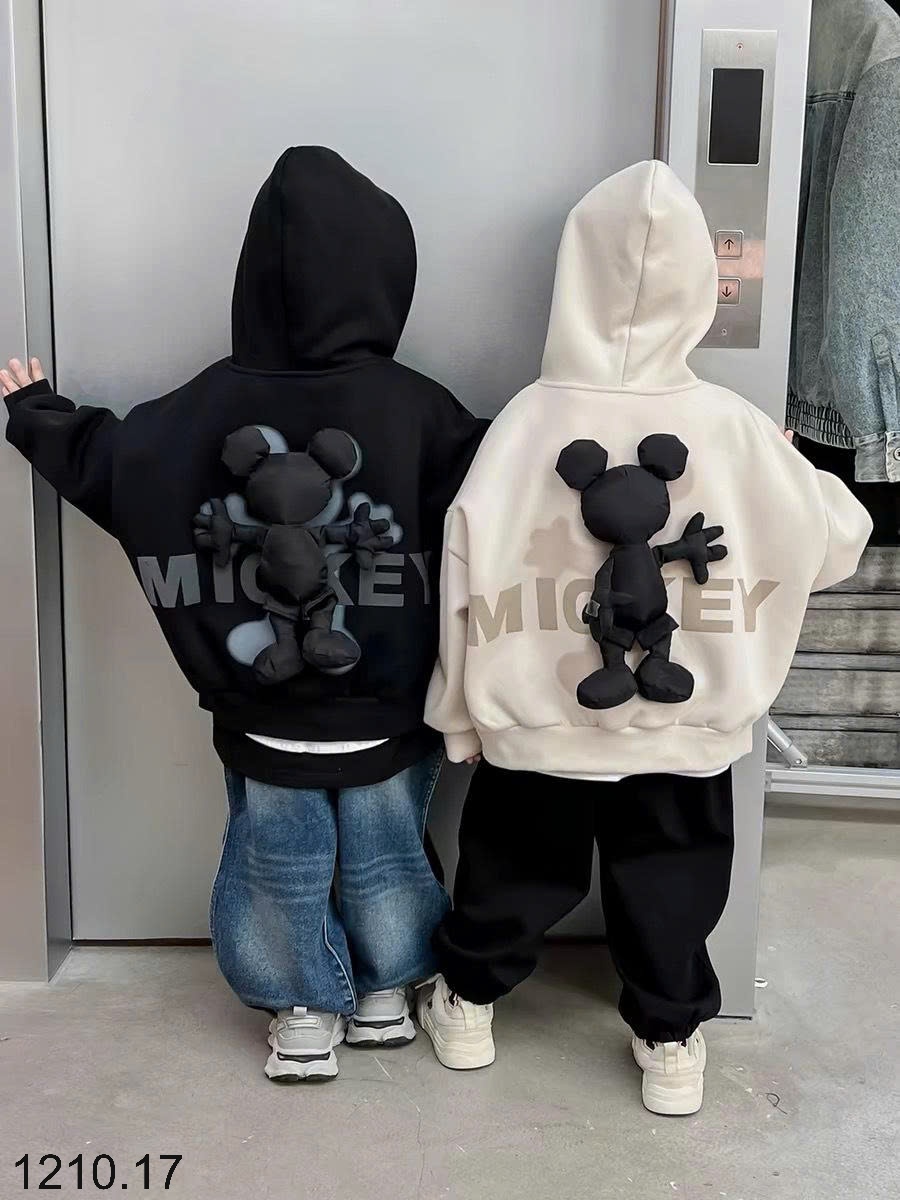 25HA1210.17 - ÁO KHOÁC MICKEY CHO BÉ TRAI CÓ MŨ TRÙM ĐẦU