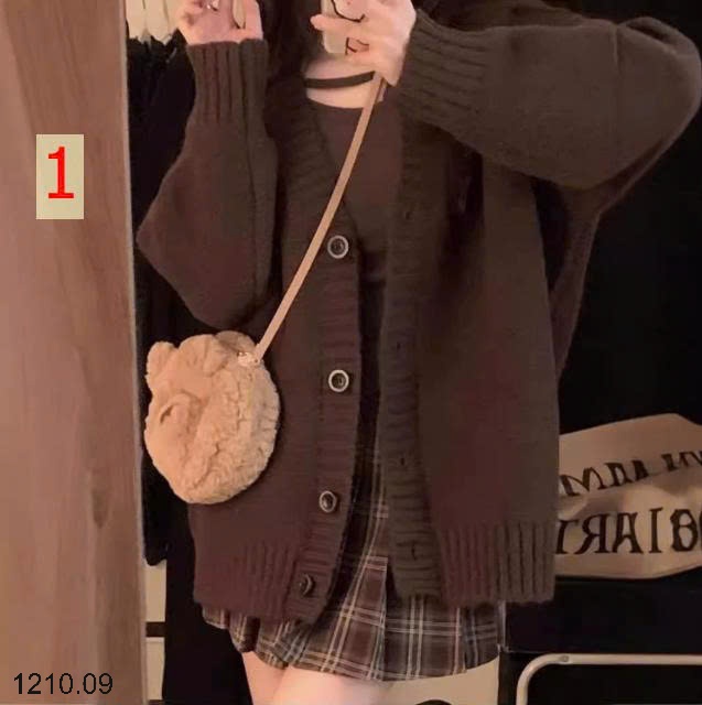 25HA1210.09 - ÁO KHOÁC CARDIGAN CỔ V CHO NỮ