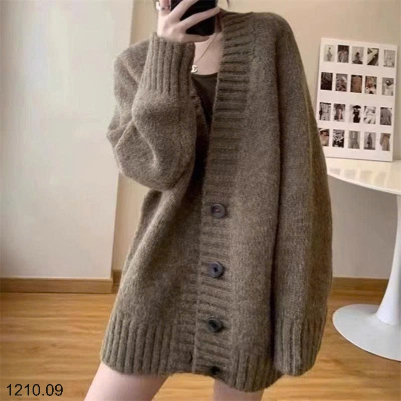 25HA1210.09 - ÁO KHOÁC CARDIGAN CỔ V CHO NỮ