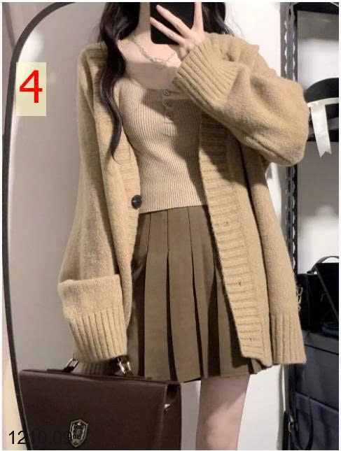 25HA1210.09 - ÁO KHOÁC CARDIGAN CỔ V CHO NỮ