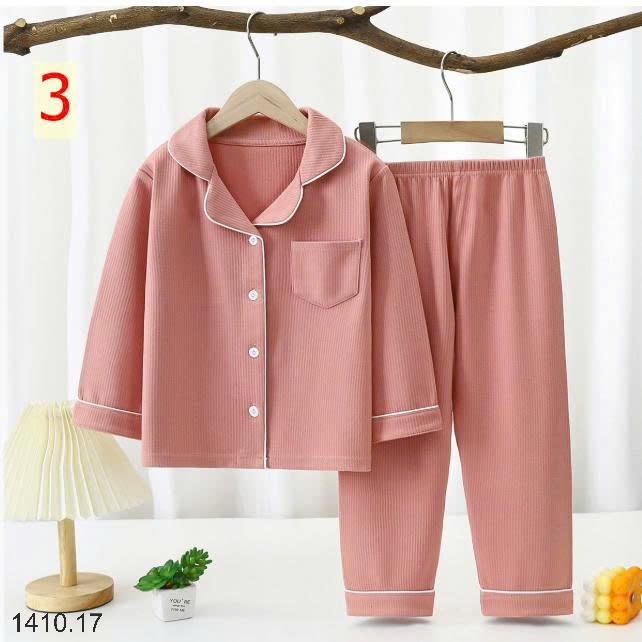 25HA1410.17 - BỘ PIJAMA TRƠN CHO BÉ