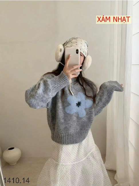 25HA1410.14 - ÁO LEN HOA XINH NỮ