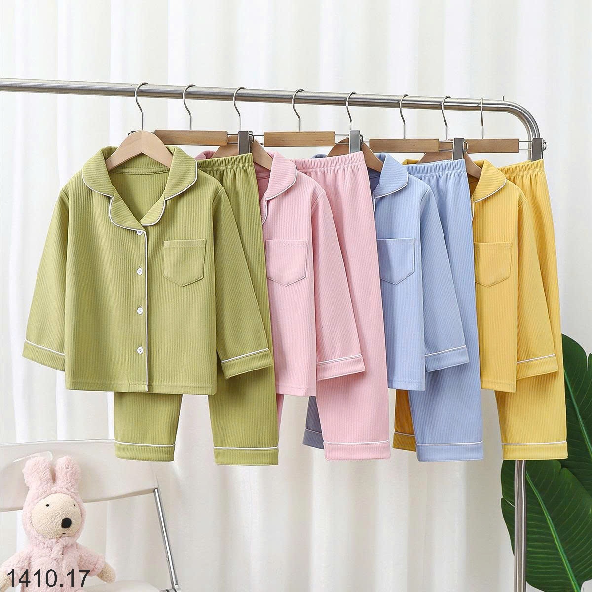 25HA1410.17 - BỘ PIJAMA TRƠN CHO BÉ