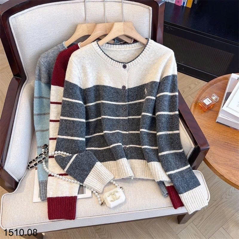 25HA1510.08 - LEN CARDIGAN KẺ SIÊU XINH