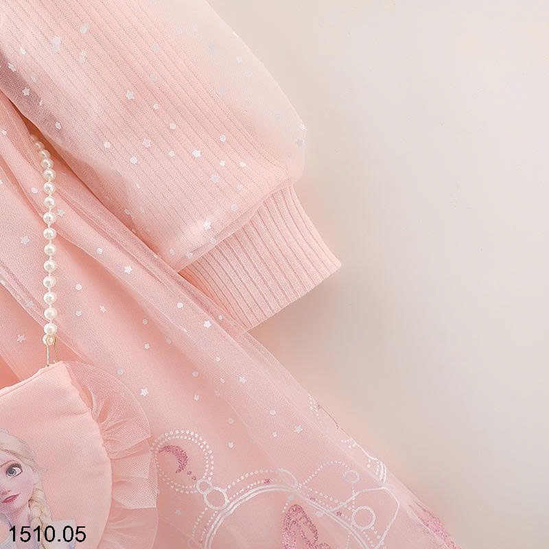 25HA1510.05 - VÁY BÉ GÁI ELSA FROZEN KÈM TÚI ĐIỆU ĐÀ