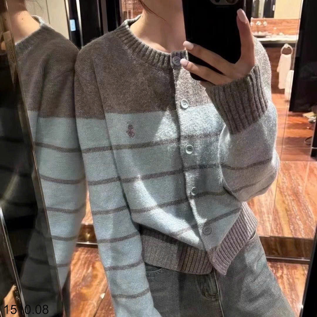 25HA1510.08 - LEN CARDIGAN KẺ SIÊU XINH
