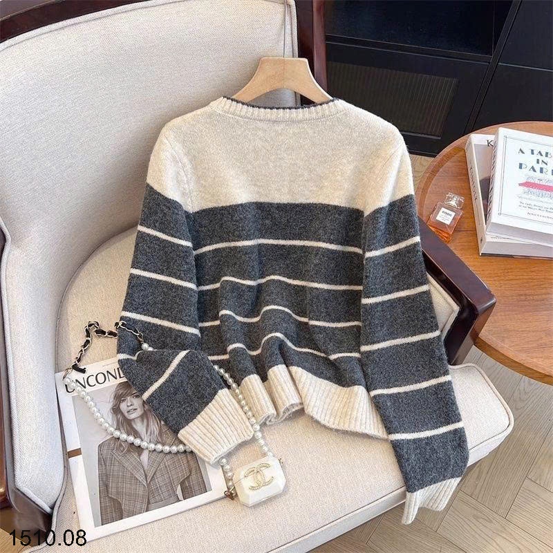 25HA1510.08 - LEN CARDIGAN KẺ SIÊU XINH