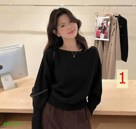 25HA1610.17 - ÁO LEN TRỄ VAI THỜI TRANG NỮ