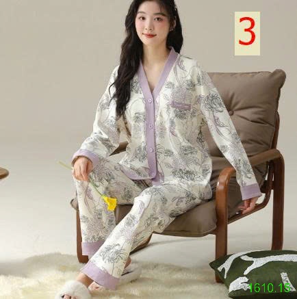 25HA1610.15 - BỘ NGỦ DÀI TAY HỌA TIẾT