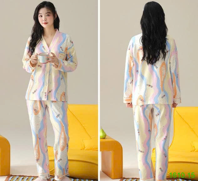 25HA1610.15 - BỘ NGỦ DÀI TAY HỌA TIẾT