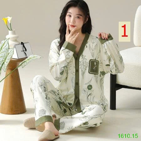 25HA1610.15 - BỘ NGỦ DÀI TAY HỌA TIẾT