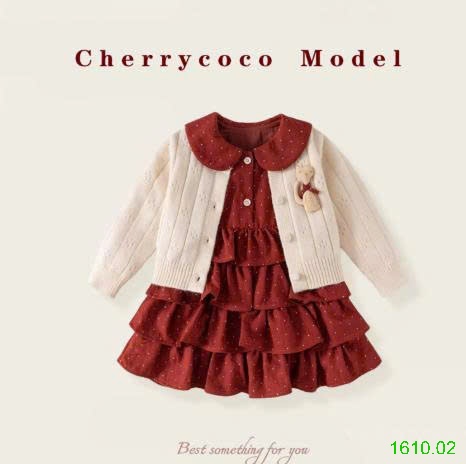 25HA1610.02 - SET VÁY 2 CHI TIẾT CHERRYCOCO QUẢNG CHÂU CAO CẤP
