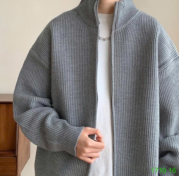 25HA1710.16 - ÁO CARDIGAN LEN KÉO KHÓA CHO NAM