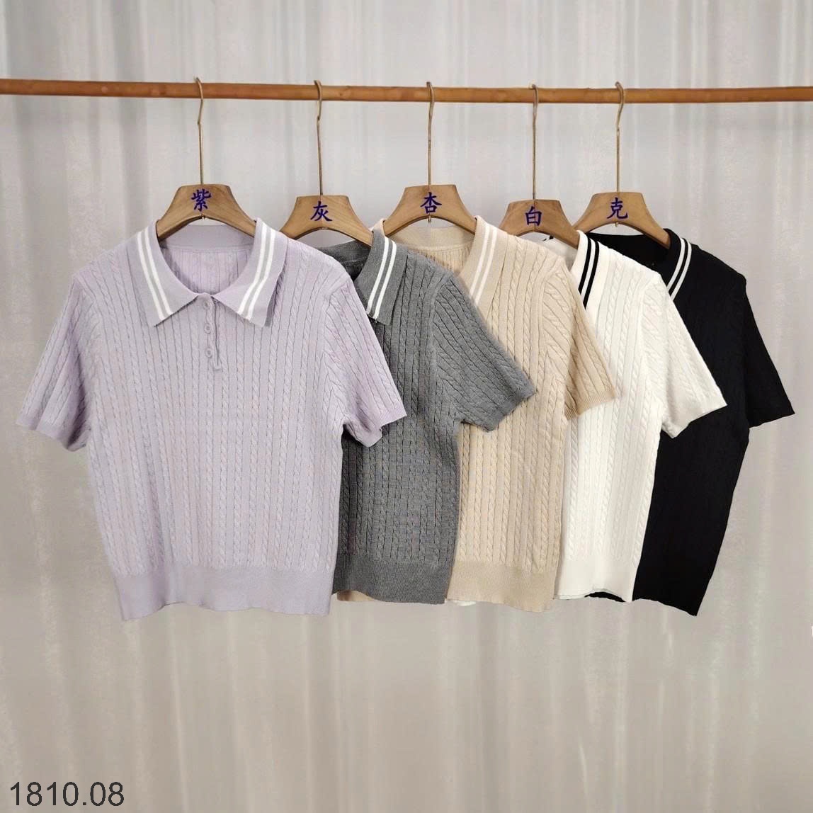 25HA1810.08 - ÁO POLO LEN NỮ BASIC