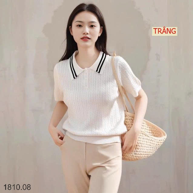 25HA1810.08 - ÁO POLO LEN NỮ BASIC