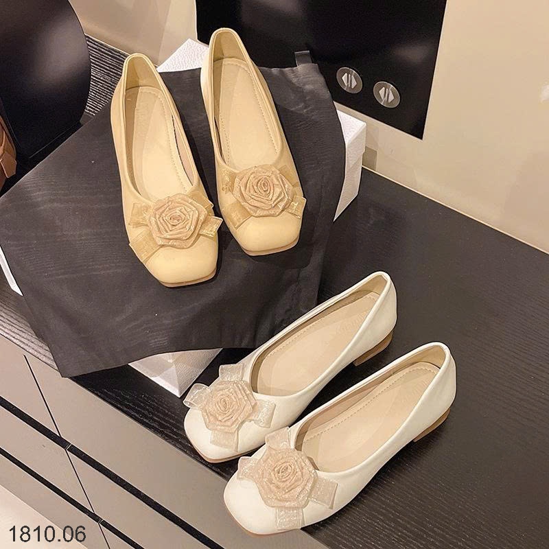 25HA1810.06 - GIÀY BÚP BÊ NỮ ĐÍNH HOA