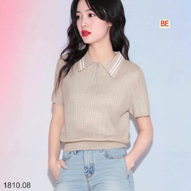 25HA1810.08 - ÁO POLO LEN NỮ BASIC