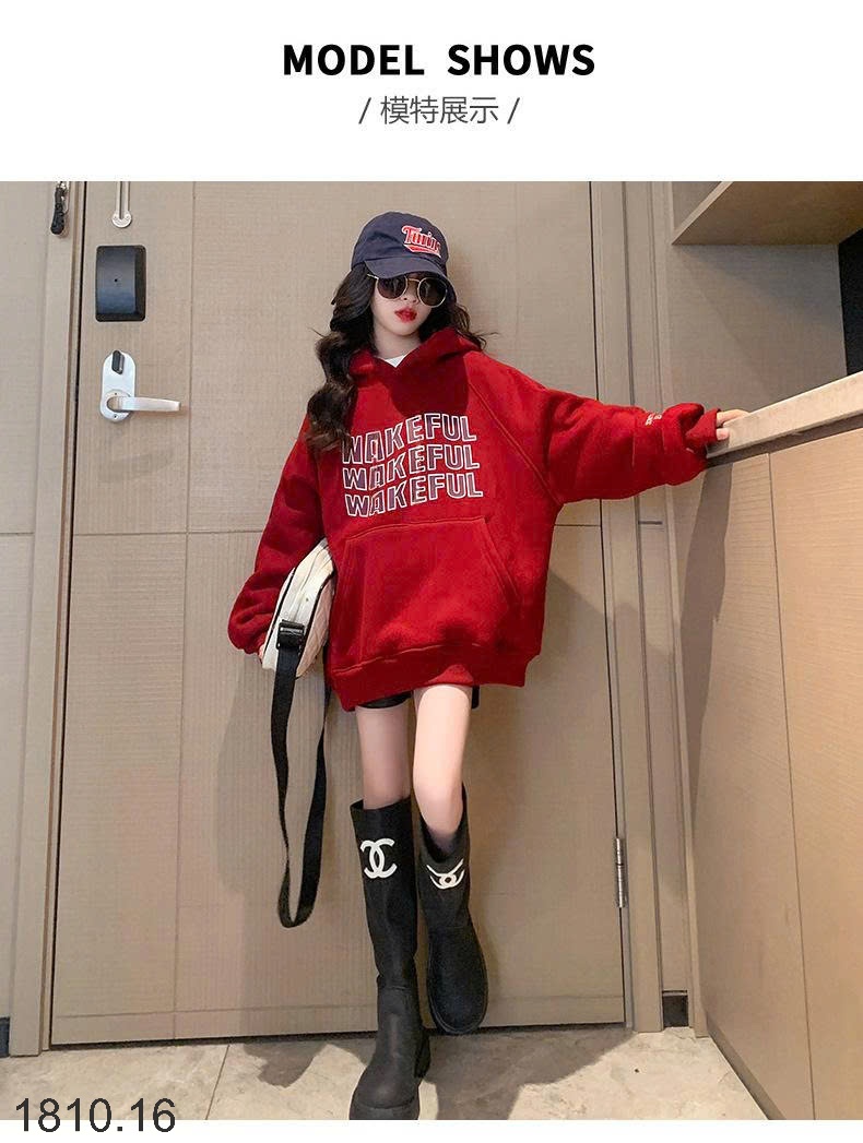 25HA1810.16 - ÁO NỈ HODDIE LÓT LÔNG SZ ĐẠI BÉ GÁI