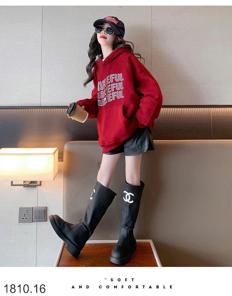 25HA1810.16 - ÁO NỈ HODDIE LÓT LÔNG SZ ĐẠI BÉ GÁI