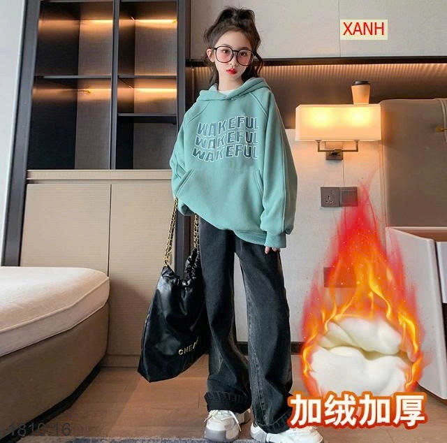 25HA1810.16 - ÁO NỈ HODDIE LÓT LÔNG SZ ĐẠI BÉ GÁI