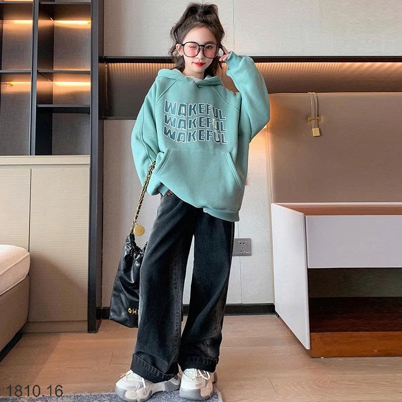 25HA1810.16 - ÁO NỈ HODDIE LÓT LÔNG SZ ĐẠI BÉ GÁI