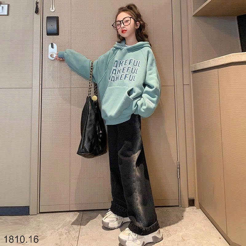 25HA1810.16 - ÁO NỈ HODDIE LÓT LÔNG SZ ĐẠI BÉ GÁI