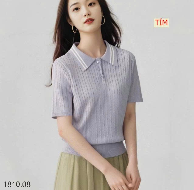 25HA1810.08 - ÁO POLO LEN NỮ BASIC