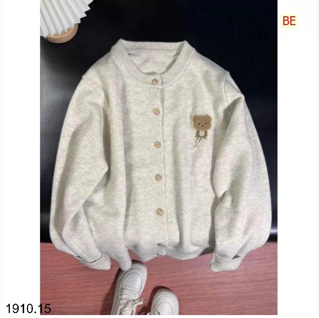 25HA1910.15 - CARDIGAN LEN THÊU GẤU