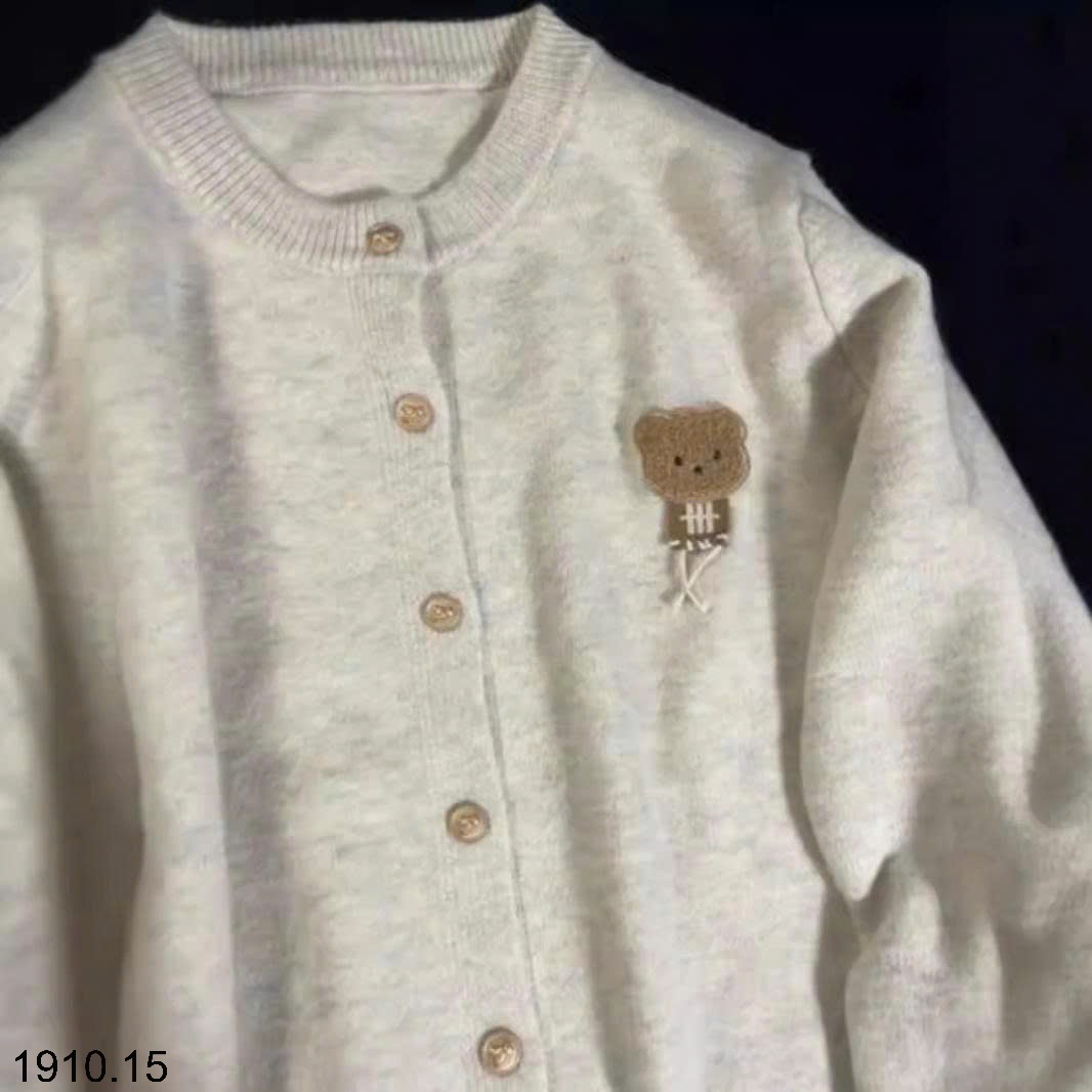25HA1910.15 - CARDIGAN LEN THÊU GẤU
