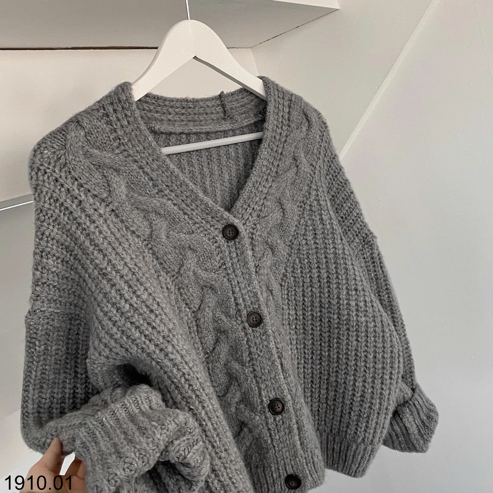 25HA1910.01 - ÁO LEN CARDIGAN KIỂU XOẮN