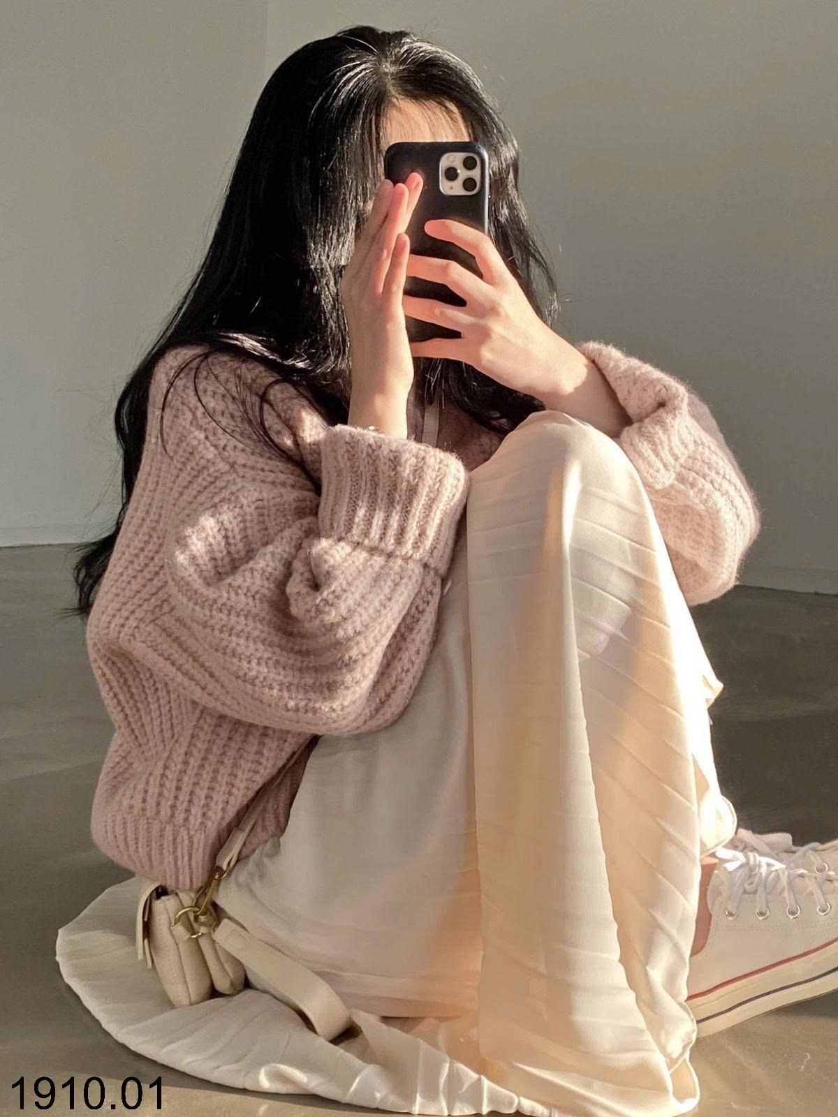 25HA1910.01 - ÁO LEN CARDIGAN KIỂU XOẮN