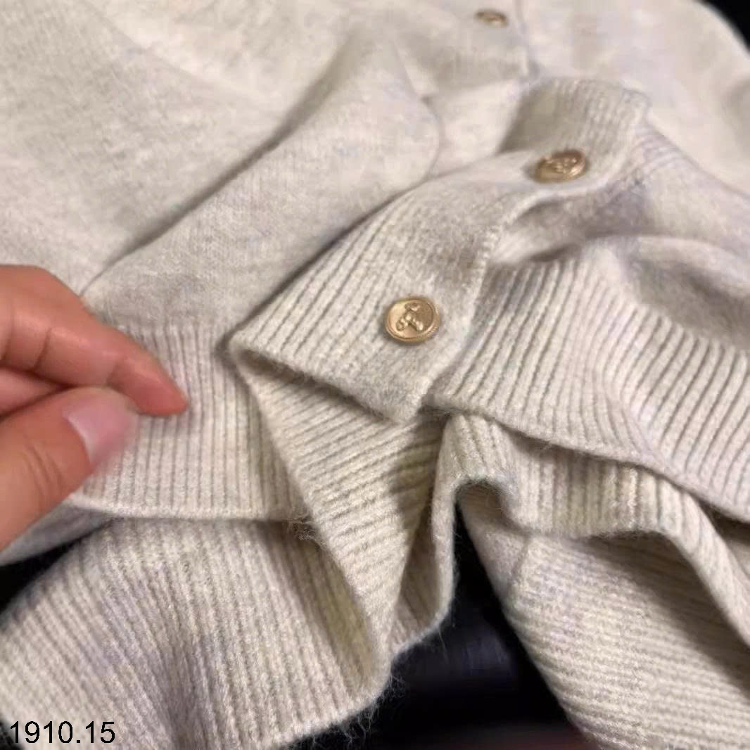 25HA1910.15 - CARDIGAN LEN THÊU GẤU