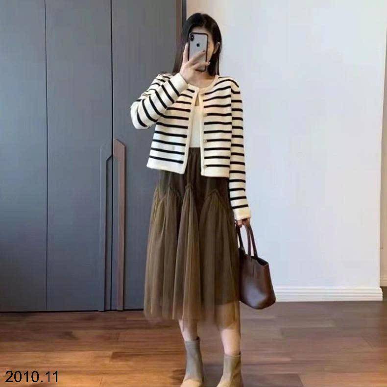 25HA2010.11 - CARDIGAN LEN KẺ NỮ