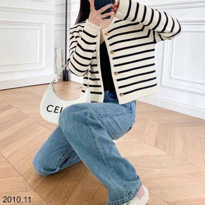 25HA2010.11 - CARDIGAN LEN KẺ NỮ