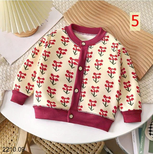 25HA2210.09 - ÁO NỈ CARDIGAN HOẠ TIẾT CHO BÉ