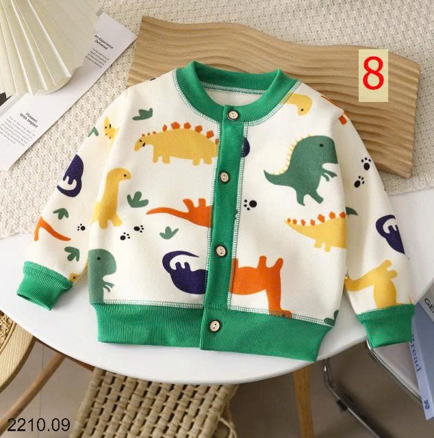 25HA2210.09 - ÁO NỈ CARDIGAN HOẠ TIẾT CHO BÉ