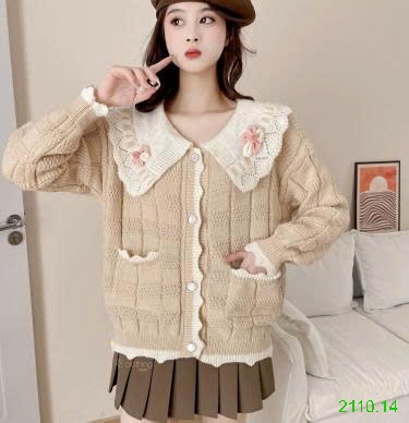 25HA2110.14 - CARDIGAN LEN TIỂU THƯ VIỀN BÈO