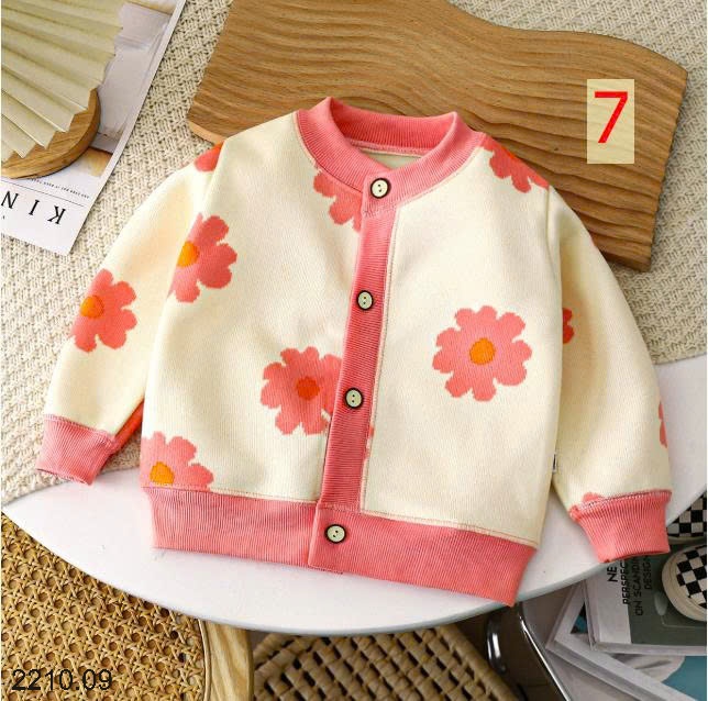 25HA2210.09 - ÁO NỈ CARDIGAN HOẠ TIẾT CHO BÉ