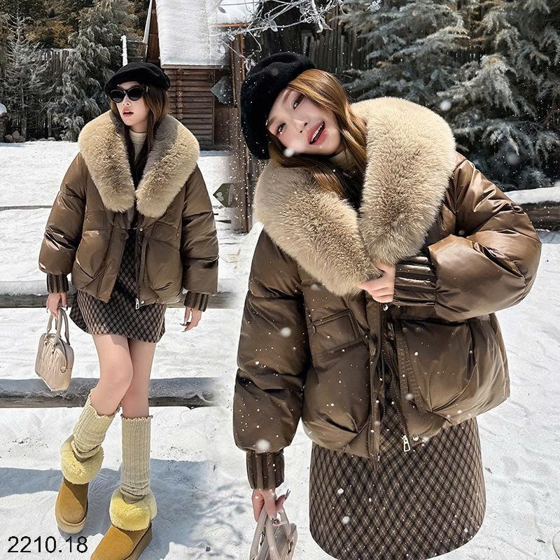 25HA2210.18 - ÁO KHOÁC CỔ LÔNG CHO NỮ