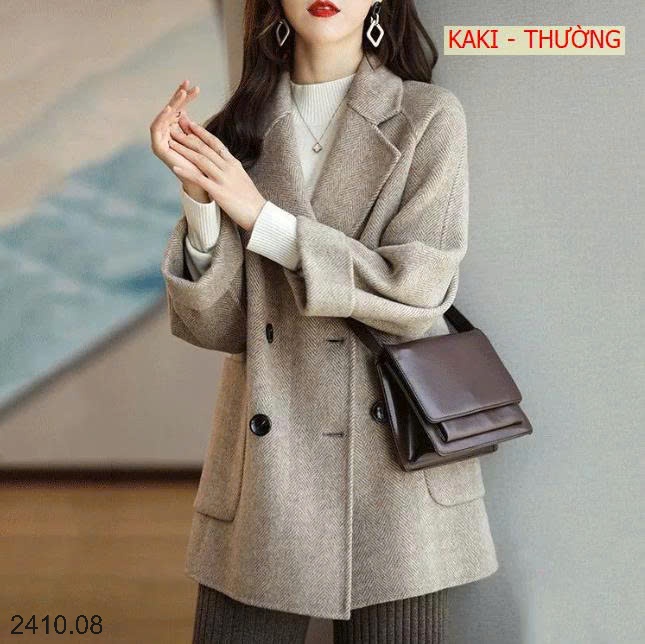 25HA2410.08 - ÁO KHOÁC DẠ DÁNG LỬNG CHO NỮ