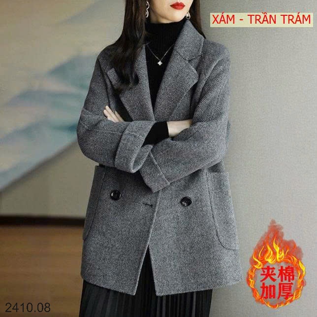 25HA2410.08 - ÁO KHOÁC DẠ DÁNG LỬNG CHO NỮ