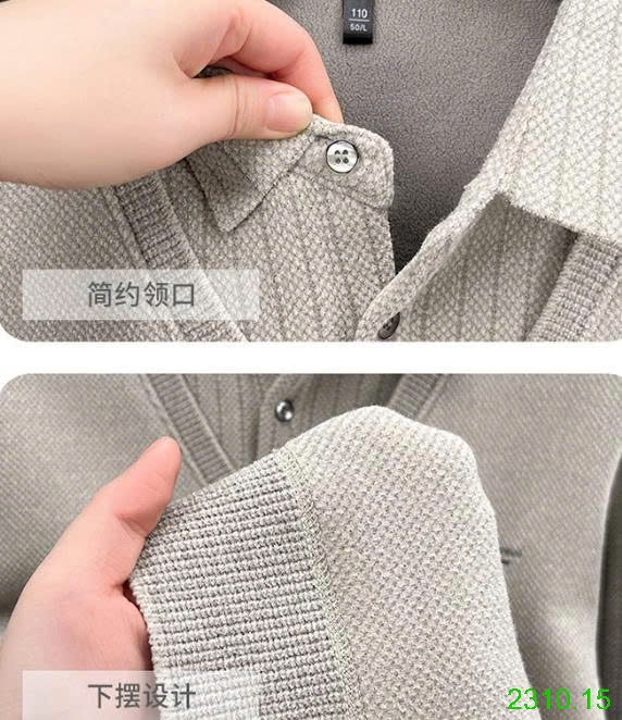 25HA2310.15 - ÁO LEN CỔ SƠ MI NAM LÓT LÔNG