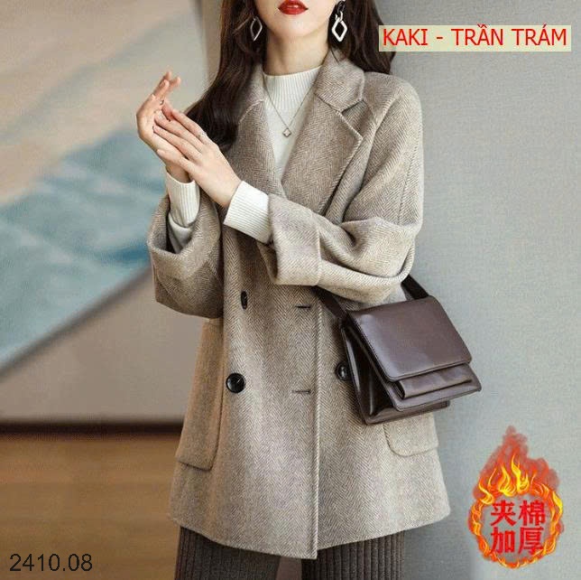 25HA2410.08 - ÁO KHOÁC DẠ DÁNG LỬNG CHO NỮ