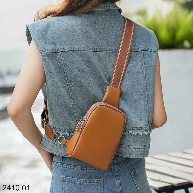 25HA2410.01 - TÚI NGỰC DA MỀN ĐEO CHÉO NAM NỮ