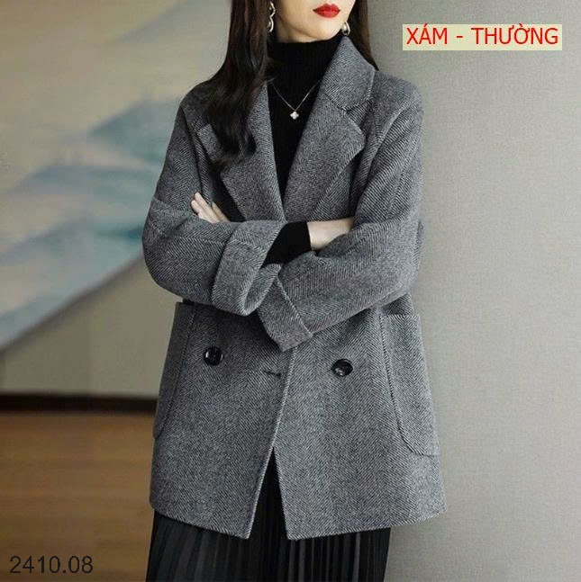 25HA2410.08 - ÁO KHOÁC DẠ DÁNG LỬNG CHO NỮ